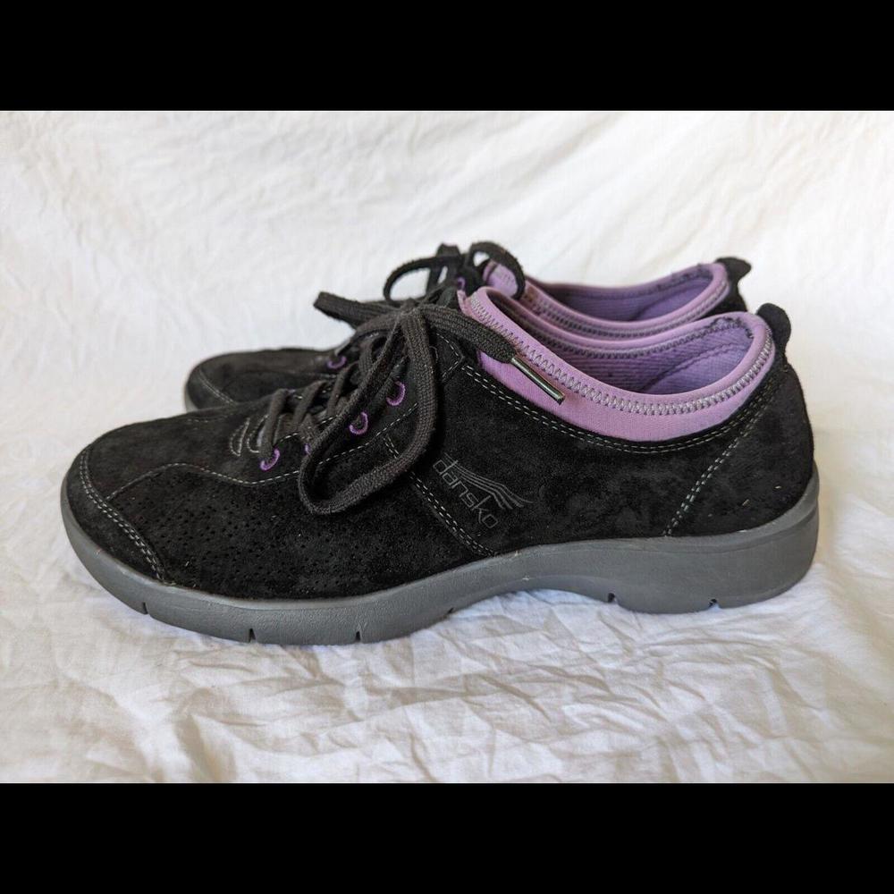Dansko Womens Elise Sneaker Shoes Black Purple 4401021000 Leather EUR 41 US 10.5